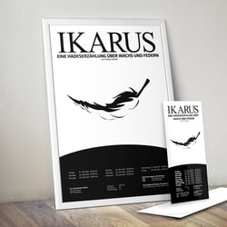 Plakat und Flyer zum Theaterstück IKARUS