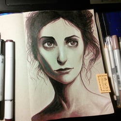 Portrait Studie, Copic Marker