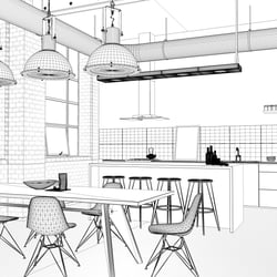 Wireframe des Renderings