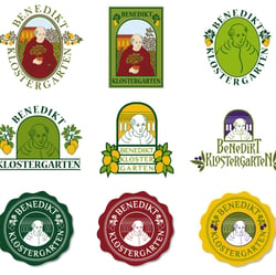 Entwürfe für Produktlogo Benedikt Klostergarten