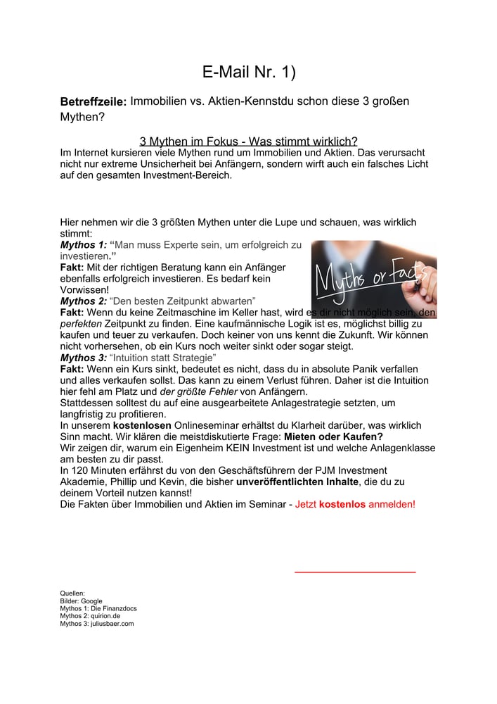 Newsletter-Strecke Teil 1/3