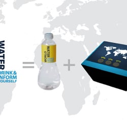 Das Konzept besteht aus der Flasche als Interaktionswerkzeug und dem Informationspult