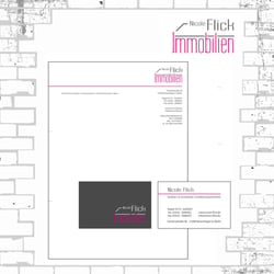 Logo und Geschäftspapiere – Flick Immobilien