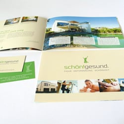 schön!gesund: Logoentwicklung, Gestaltung des Hausprospekts, 2010–2016