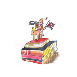 Illustration für „Die Zeit für eine Beilage zur Frankfurter Buchmesse (Island stand im Mittelpunkt).