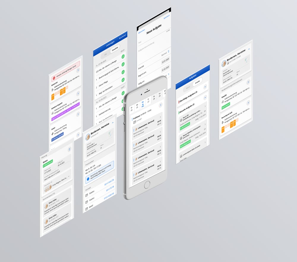 CareMobile-Redesign und Designsystem