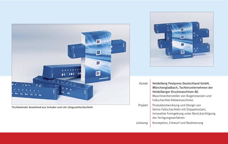 Produktentwicklung + Design eines Tischkalenders für Heidelberg Postpress GmbH
