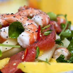Prawn & Mango Salad—Malcolm Spendlove, Passion Cafe, San Pedro de Alcantara, Spain