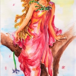 Sitzende Frau