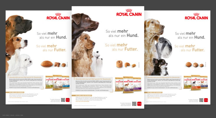Rangeanzeigen der Produktlinie BREED HEALTH NUTRITION