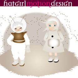 Astronaut und Mädchen