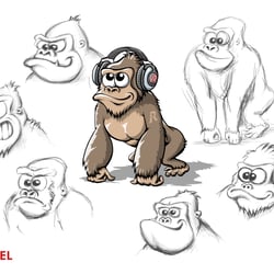 Riedel Gorilla: Riedel Maskottchen Entwurf