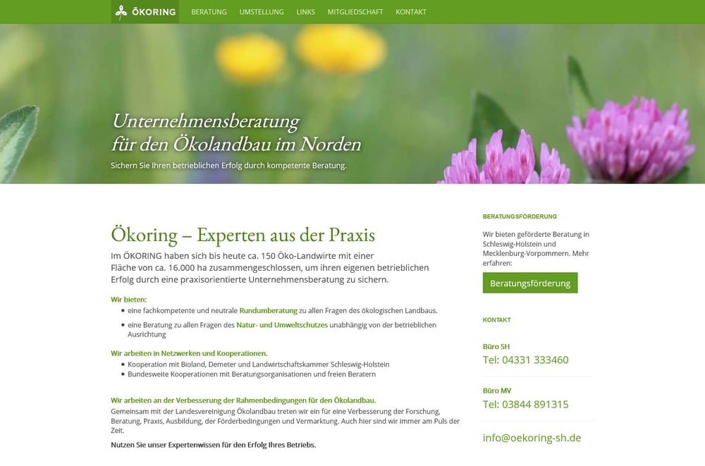 Ökoring SH – Unternehmensberatung für den Ökolandbau im Norden