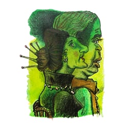 Aquarell, Buntstift & Fineliner