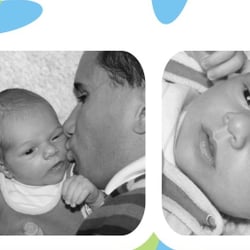 Karte zur Geburt, Layout und Fotos