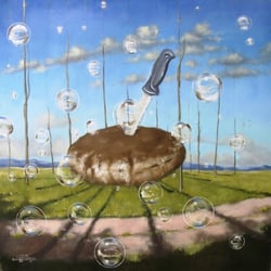 Ein PseudoParadies, Öl/Leinwand, 70*70*2 cm