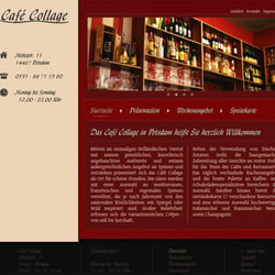Diese Webpräsenz sollte das gemütliche Flair des Cafés widerspiegeln. HTML, CSS, PHP, JavaScript (jQuery) und ein kleines CMS