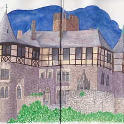Aquarell usk Schloss Berlepsch 092019 Kopie