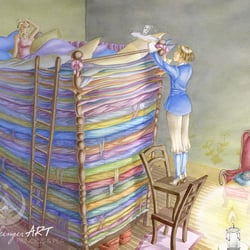 Prinzessin auf der Erbse, Seite 8 | Bilderbuchillustration | Aquarell