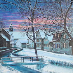 Pfungstadt Kaplaneigasse/Modau  im Winter