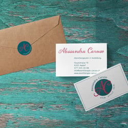 Logodesign, Geschäftsausstattung und Webseite für Atemtherapie Alessandra Caruso