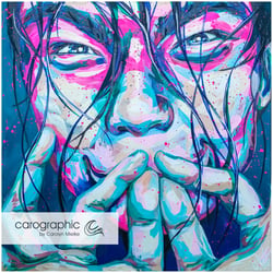 Porträt Pop Art Malerei von Carolyn Mielke carographic Kunst bunte Gesichter
