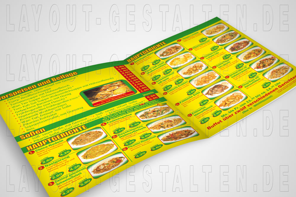 Flyer für Asia, Thai, China und Vietnamesische Restaurant erstellen, gestalten