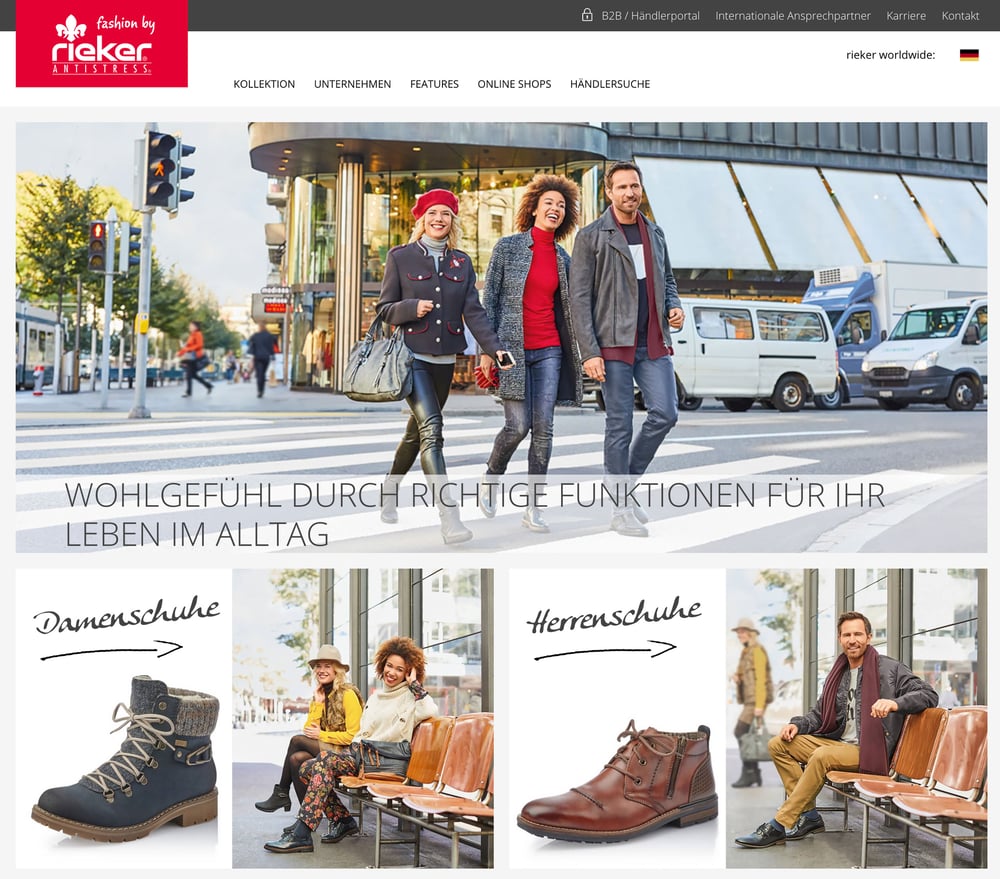 Rieker Webseite