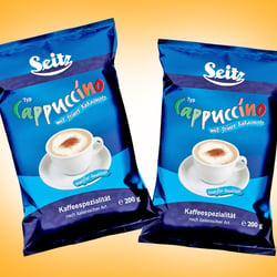 Visual Unlimited Seitz Design Cappuccino Kaffeebeutel