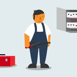 Handwerker am Arbeitsplatz (Explainer für dashandwerk.net)