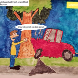 Dieser Unfall ist nichtlustig! Hier ist meine „Nichtober“-Illustration zum Thema: „Unfall“