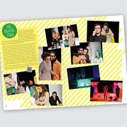 Doppelseite mit Fotos zum Theaterstück