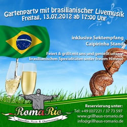 Bannergestaltung für die Eröffnung des Gartenbereichs des „Romario“ in Baden-Baden