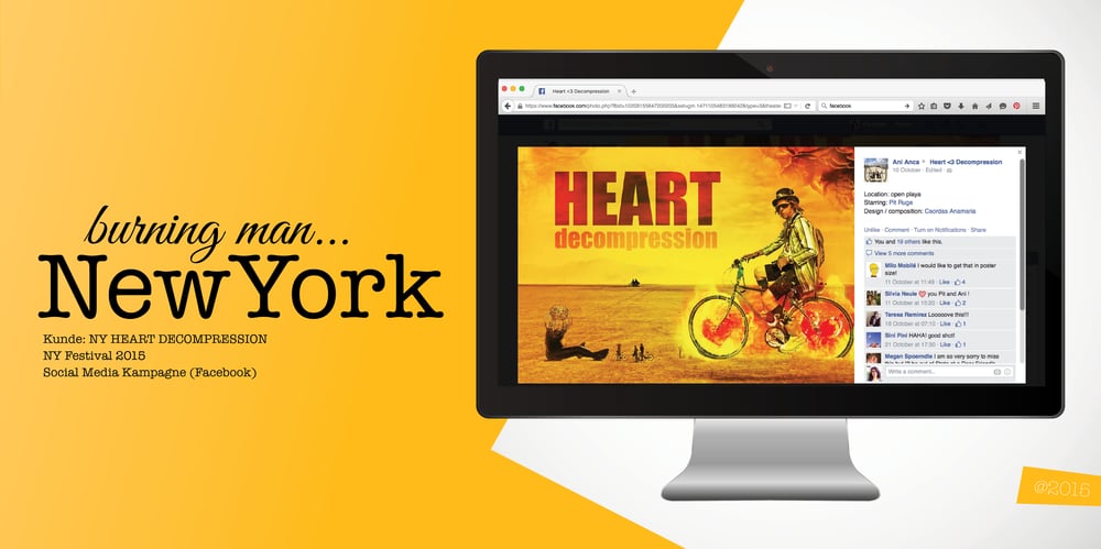 Kunde: NY HEART DECOMPRESSION / NY Festival 2015 /Social Media Kampagne (Facebook)