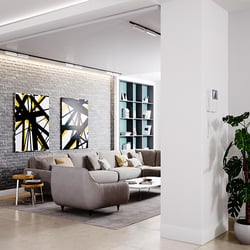 Interior design – a house with blue-green walls