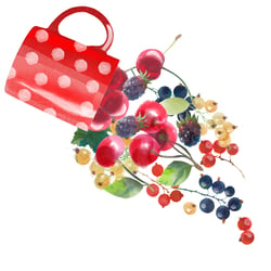 Watercolor berries backgroun
