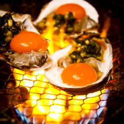 BBQ Oysters with Egg