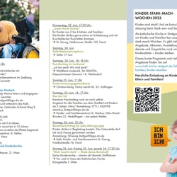 Flyer zu den Kinder-stark-mach-Wochen 2023 in Stuttgart