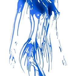 Abstrakt Blau – mit echter Farbe auf dem Körper gemalt und fotografiert (Teil 1 von 2)