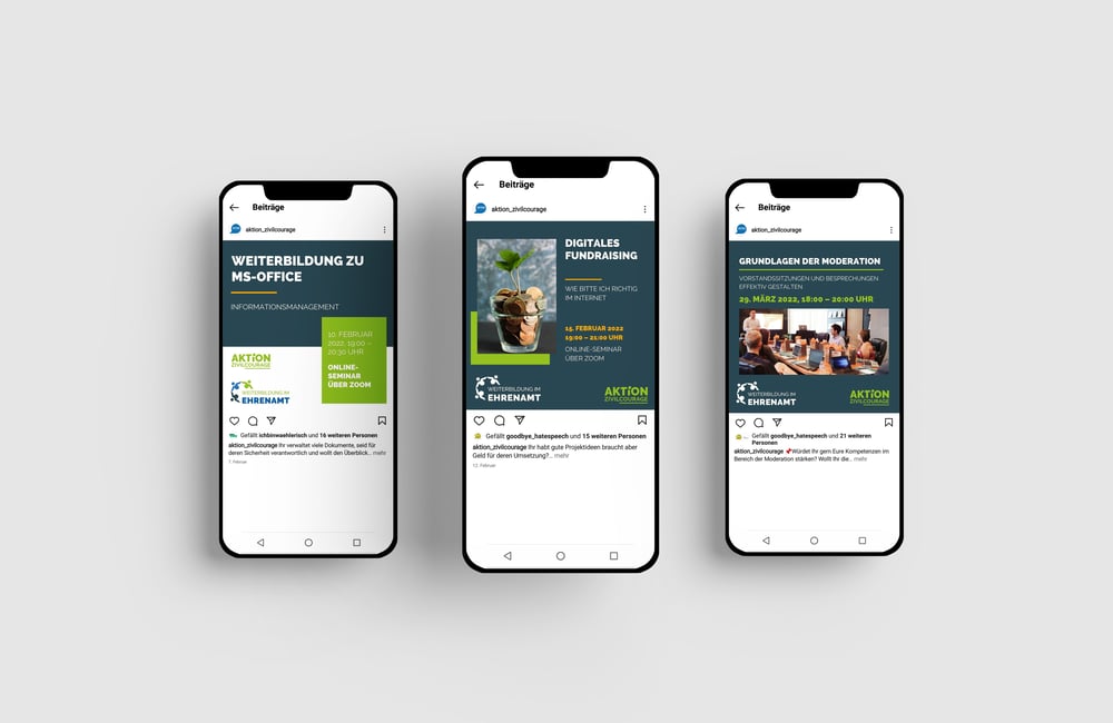 Vorlagen für Social Media Beiträge von Weiterbildung im Ehrenamt