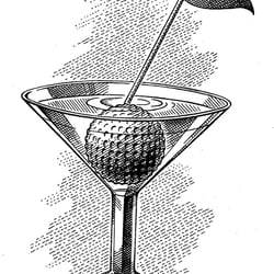 Golfball als Cocktail-Kirsche