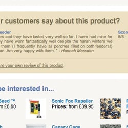 Haiths.com : Customer product review and rating system