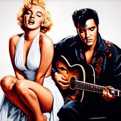 Elvis and Marilyn seen by Tony Beech and ai