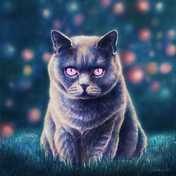 Mixed Media Portrait einer Katze