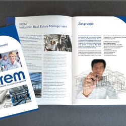 Logo und Broschüre „IREM“ für die Universität Stuttgart, Bauökonomie