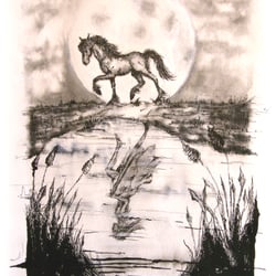 „Die Spiegelung“, Aquarell, Sribtol