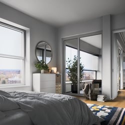 Innenvisualisierung einer lichtdurchfluteten und modernen Wohnung