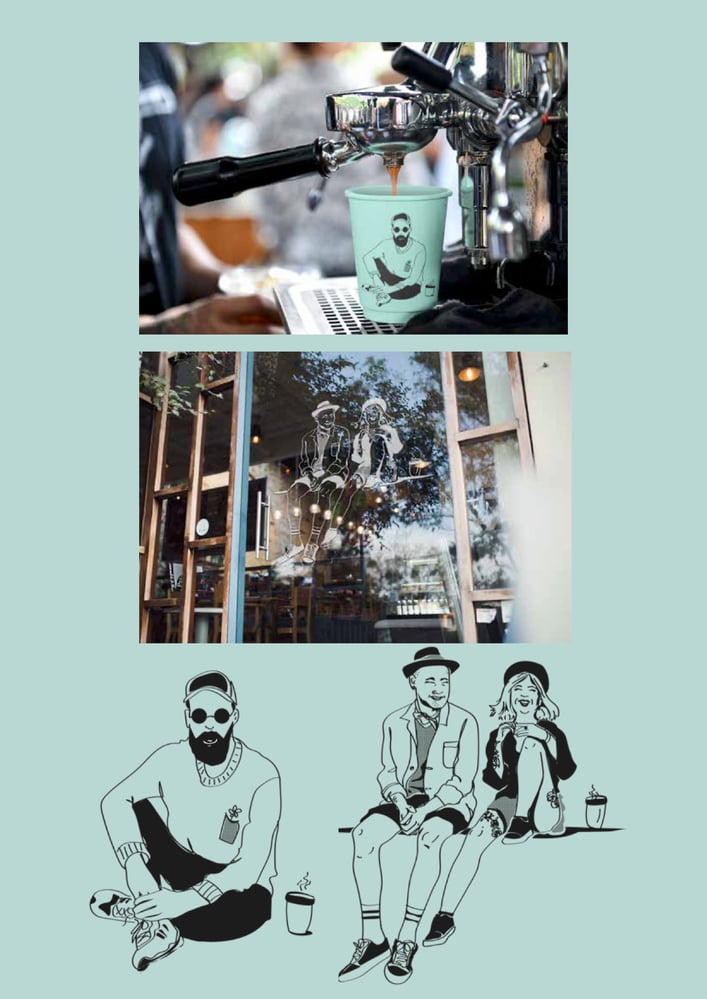 Vektorgrafiken für eine Kaffeerösterei