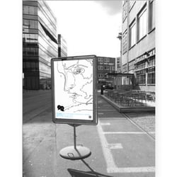 art tells | Plakat für Vernissage als Außenwerbung