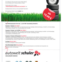 Radwechsel Mailing für autowelt schuler